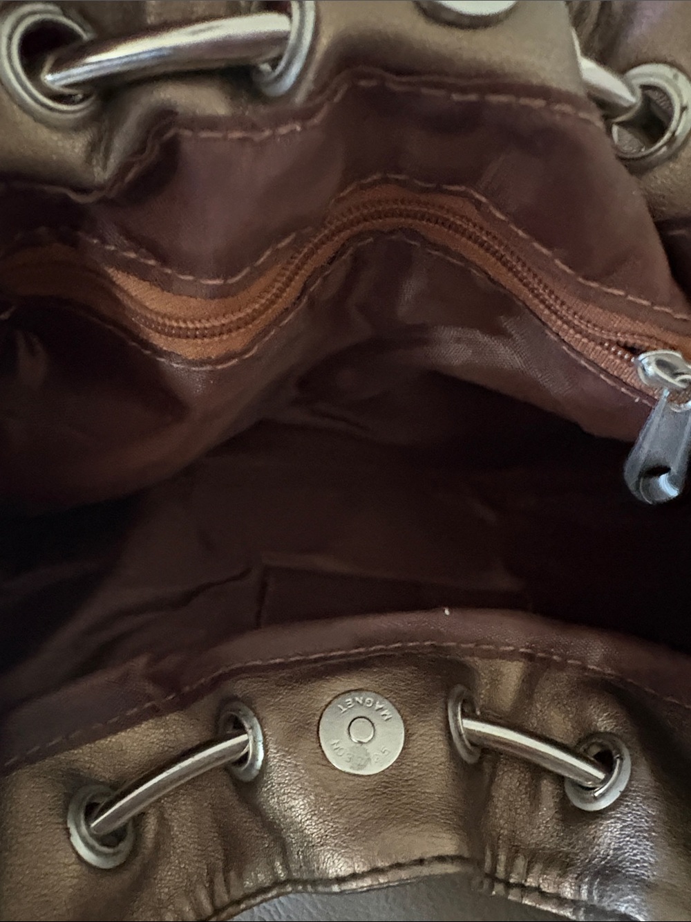 Ceeklen Metallic Bronze Studded Hobo Bag - Picture 5 of 6